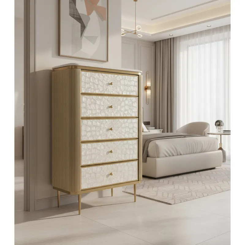 Komoda STILI, aukso, 80x40x120 cm