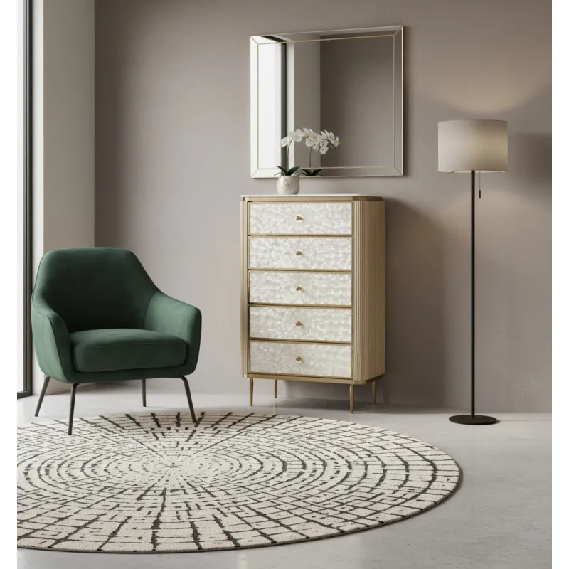 Komoda STILI, aukso, 80x40x120 cm