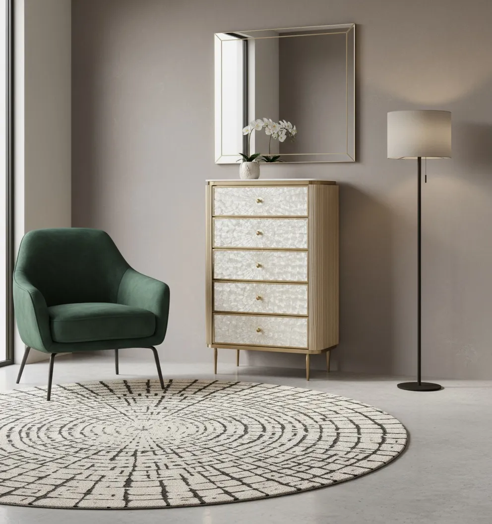Komoda STILI, aukso, 80x40x120 cm