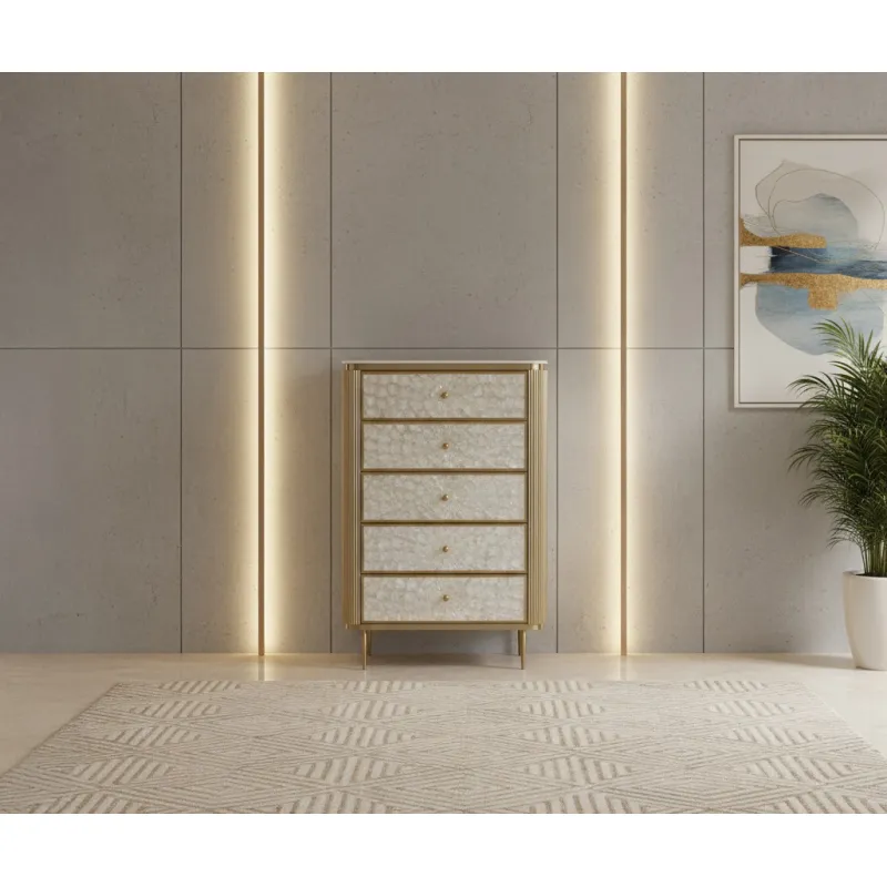 Komoda STILI, aukso, 80x40x120 cm