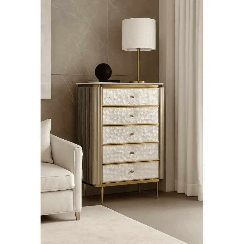 Komoda STILI, aukso, 80x40x120 cm