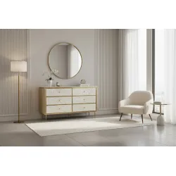 Komoda STILI, aukso, 160x40x90 cm