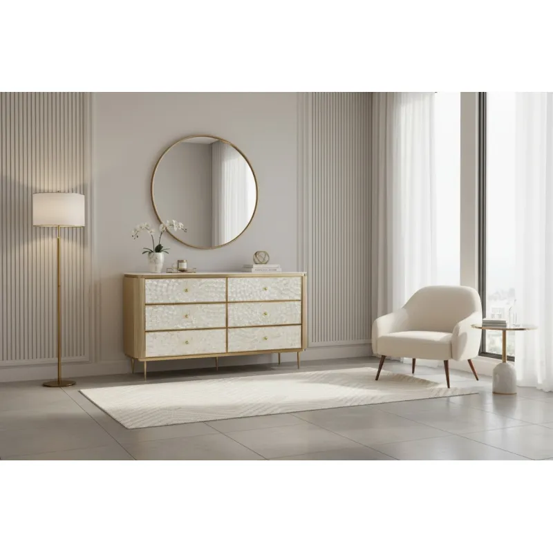 Komoda STILI, aukso, 160x40x90 cm