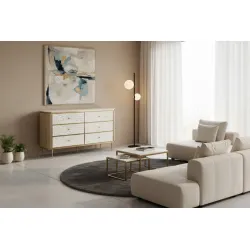 Komoda STILI, aukso, 160x40x90 cm