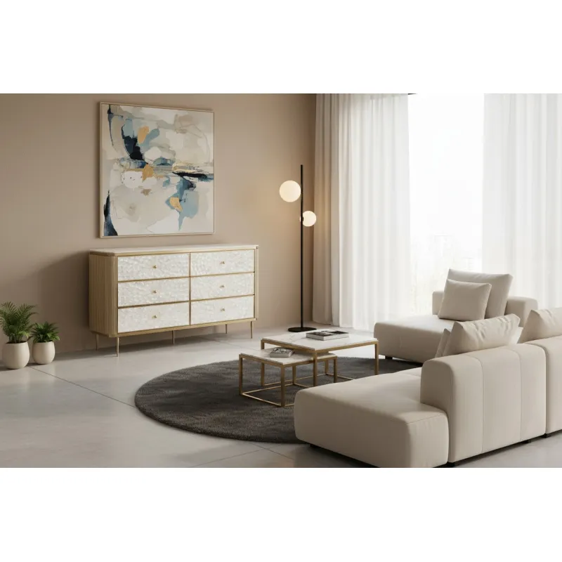 Komoda STILI, aukso, 160x40x90 cm