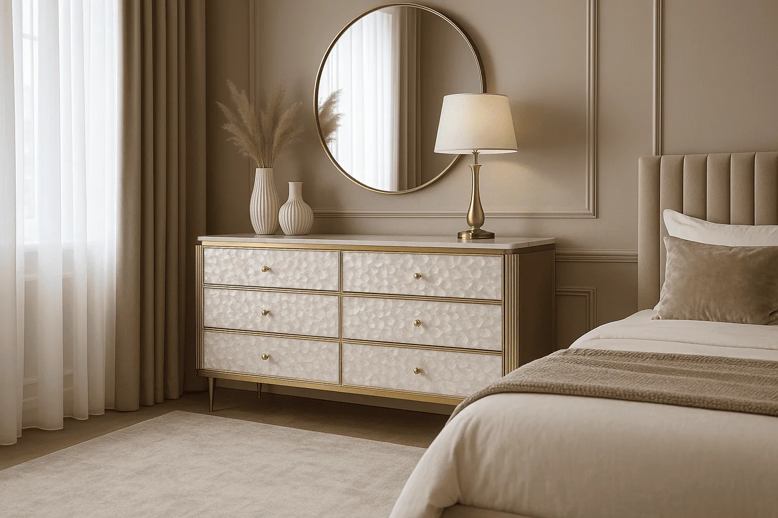 Komoda STILI, aukso, 160x40x90 cm