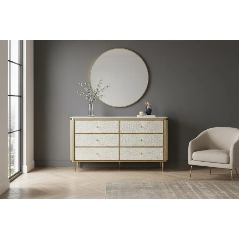 Komoda STILI, aukso, 160x40x90 cm