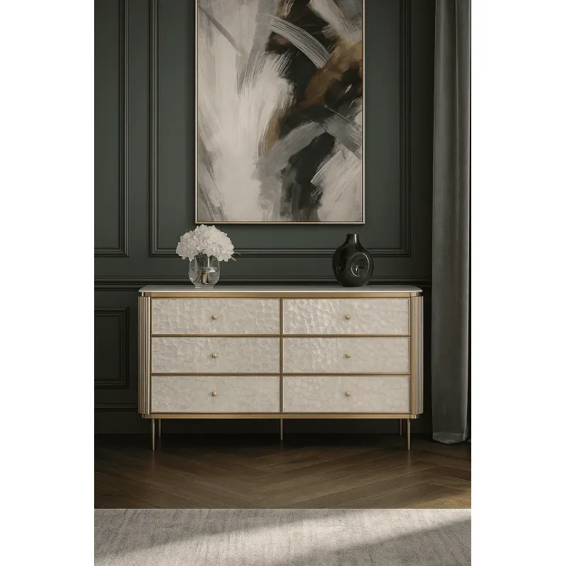 Komoda STILI, aukso, 160x40x90 cm