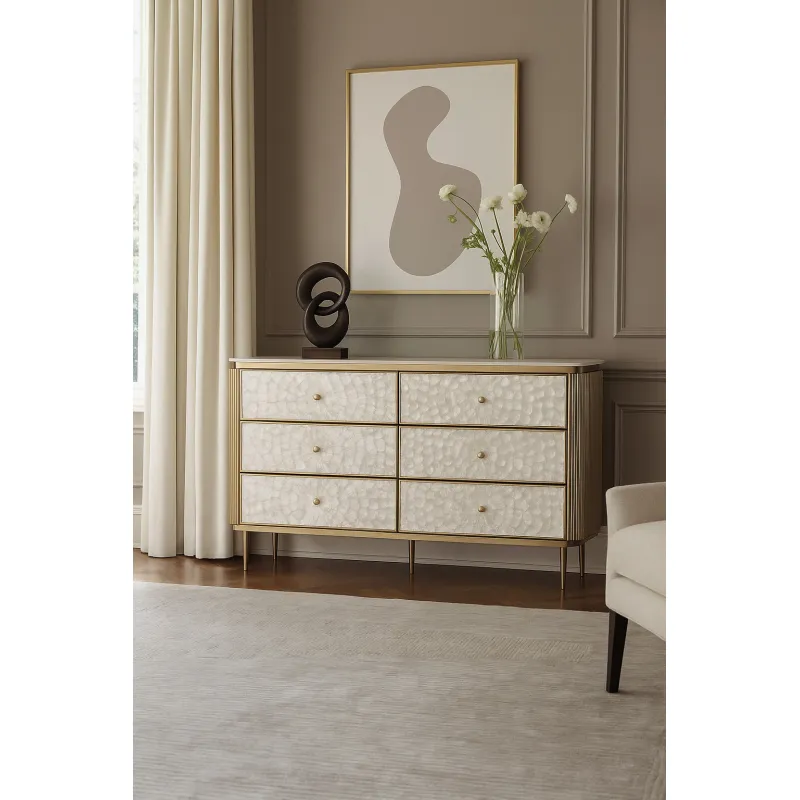 Komoda STILI, aukso, 160x40x90 cm