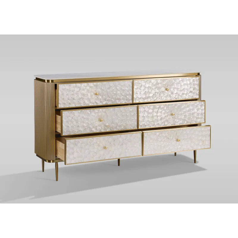 Komoda STILI, aukso, 160x40x90 cm