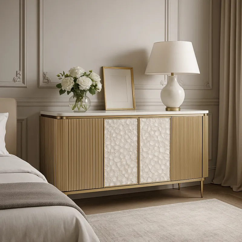 Spintelė STILI, aukso, 160x40x90 cm