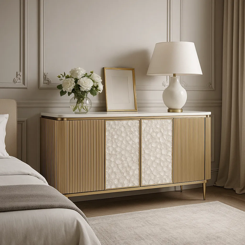 Spintelė STILI, aukso, 160x40x90 cm