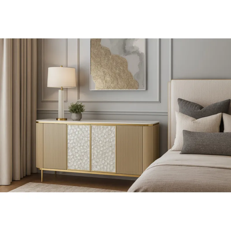 Spintelė STILI, aukso, 160x40x90 cm