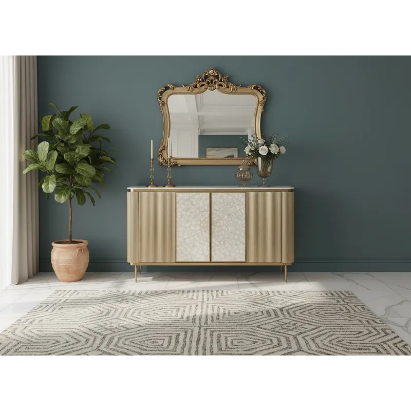 Spintelė STILI, aukso, 160x40x90 cm