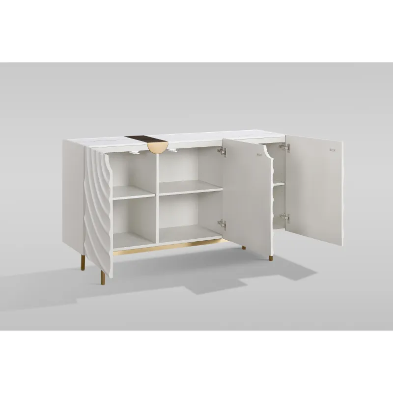 Spintelė STILI, balta-ecru, 150x40x86 cm