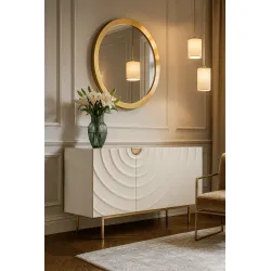 Spintelė STILI, balta-ecru, 150x40x86 cm