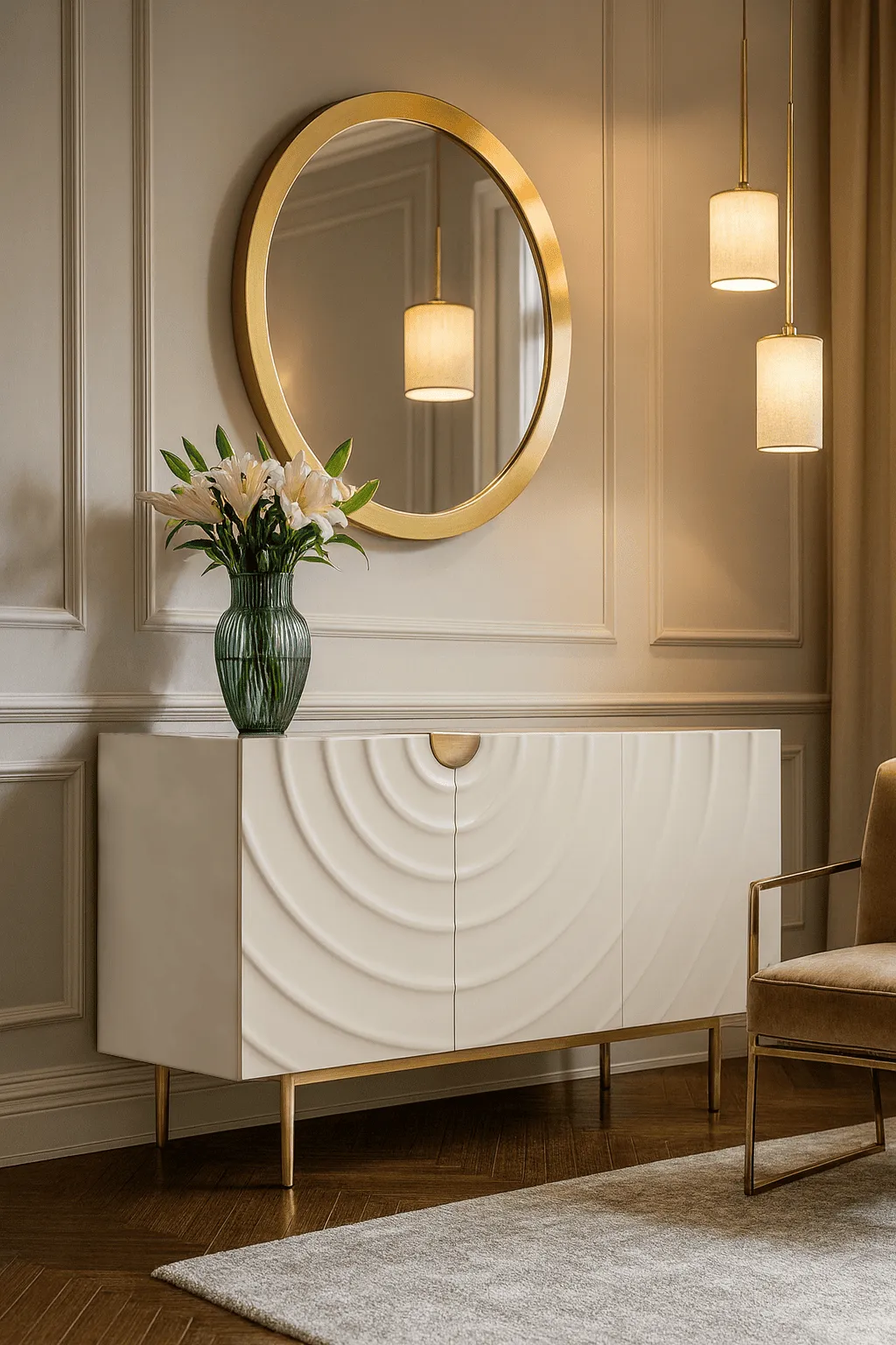 Spintelė STILI, balta-ecru, 150x40x86 cm