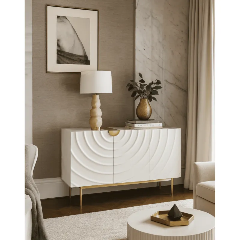 Spintelė STILI, balta-ecru, 150x40x86 cm