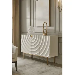 Spintelė STILI, balta-ecru, 150x40x86 cm