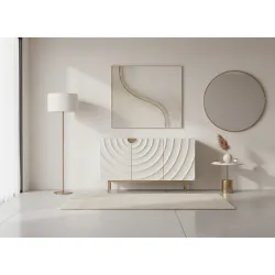 Spintelė STILI, balta-ecru, 150x40x86 cm