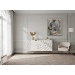 Spintelė STILI, balta-ecru, 150x40x86 cm