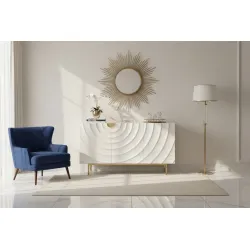 Spintelė STILI, balta-ecru, 150x40x86 cm