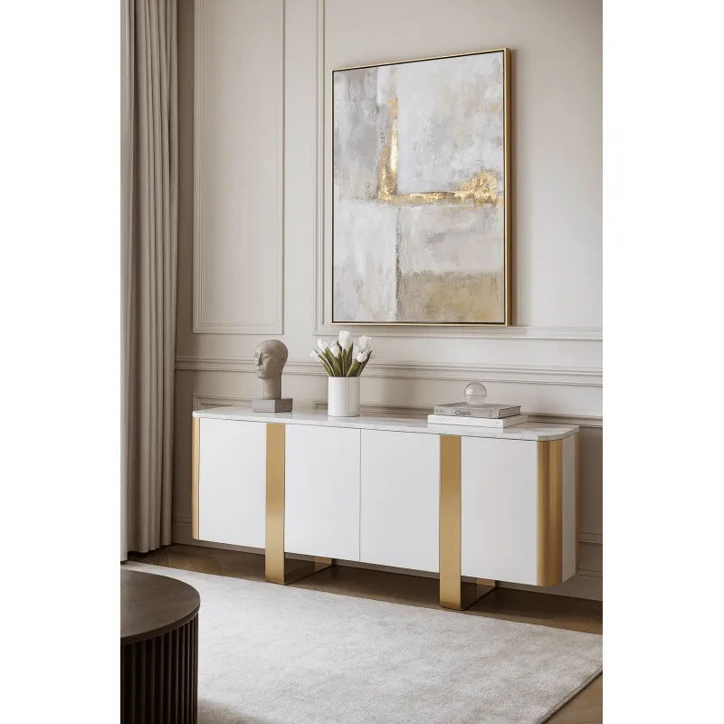 Spintelė STILI, balta, 200x40x85 cm