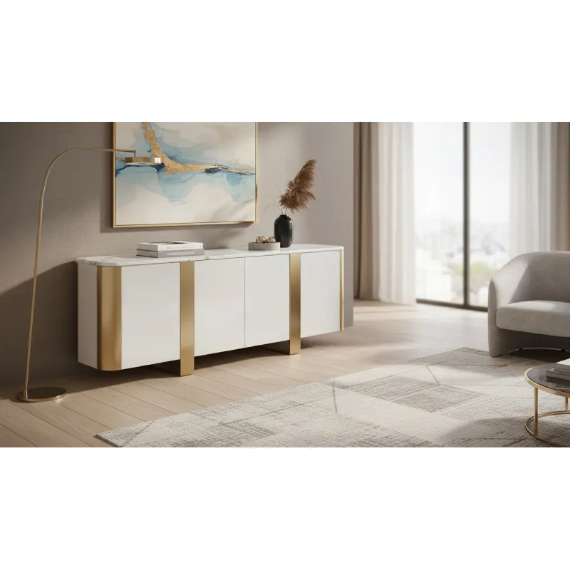 Spintelė STILI, balta, 200x40x85 cm