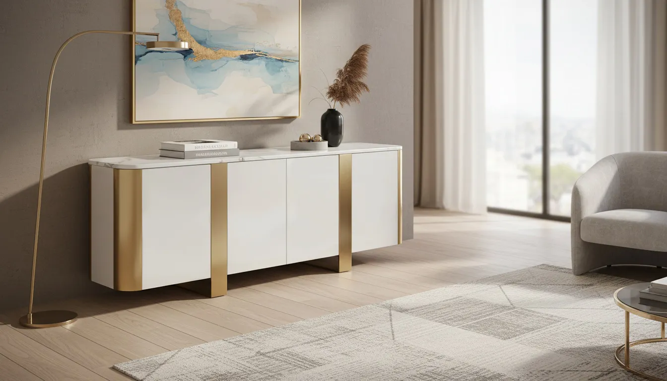 Spintelė STILI, balta, 200x40x85 cm