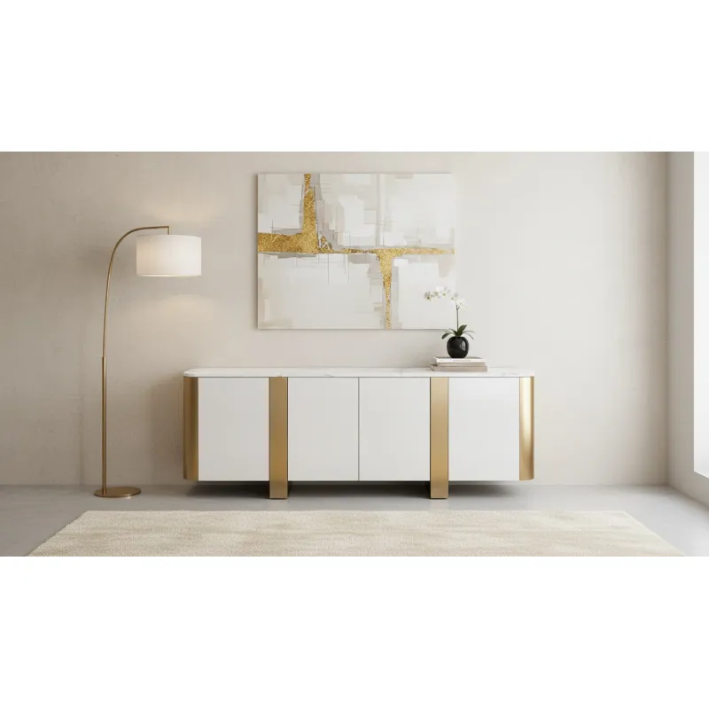 Spintelė STILI, balta, 200x40x85 cm