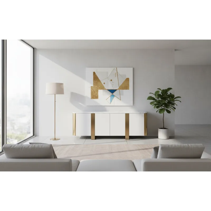 Spintelė STILI, balta, 200x40x85 cm