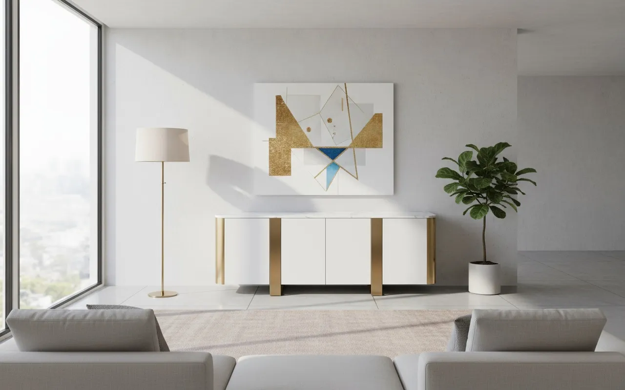 Spintelė STILI, balta, 200x40x85 cm