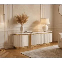 TV spintelė STILI, balta, 200x40x50 cm