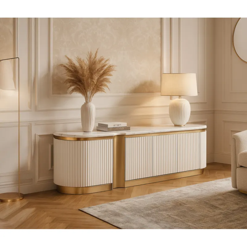 TV spintelė STILI, balta, 200x40x50 cm