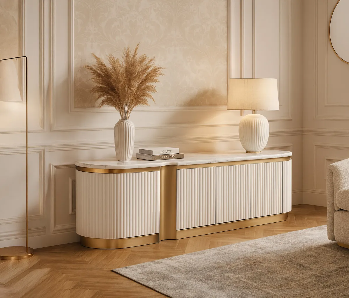 TV spintelė STILI, balta, 200x40x50 cm