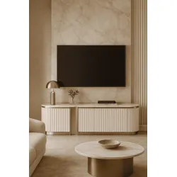 TV spintelė STILI, balta, 200x40x50 cm