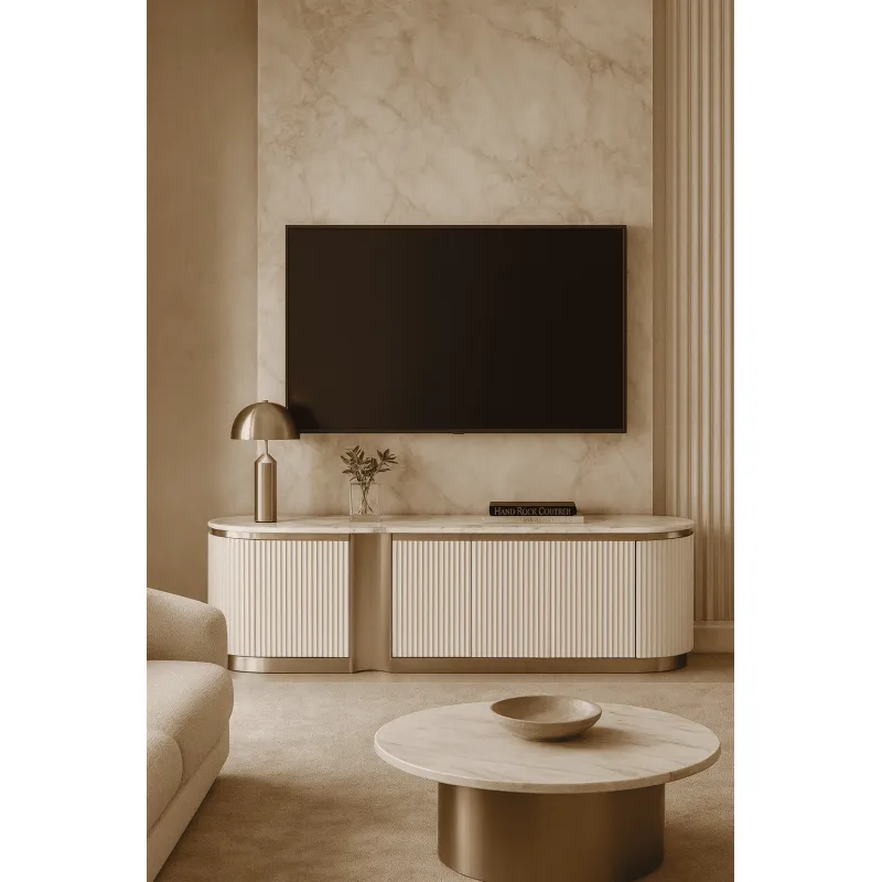 TV spintelė STILI, balta, 200x40x50 cm