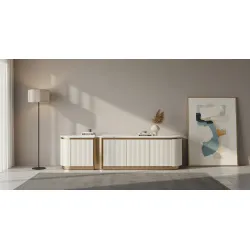 TV spintelė STILI, balta, 200x40x50 cm