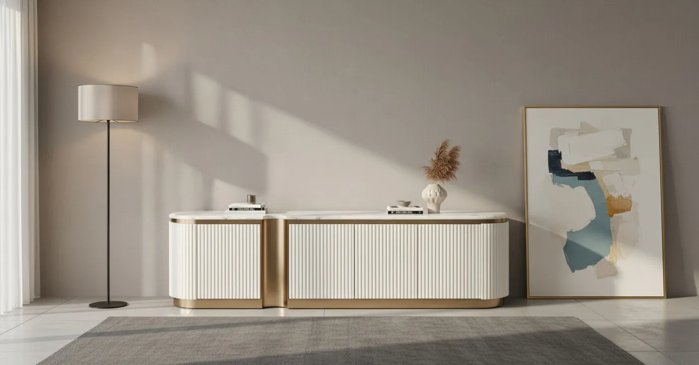 TV spintelė STILI, balta, 200x40x50 cm