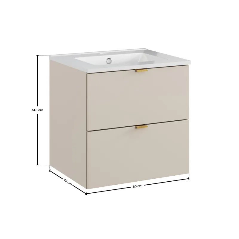 Pakabinama vonios spintelė su praustuvu 825 DALI CASHMERE