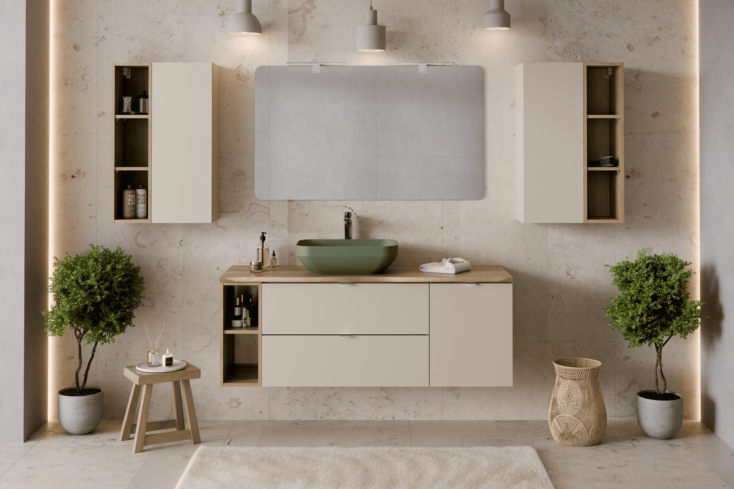 Pakabinama vonios lentyna CREMO, 20x25x80 cm