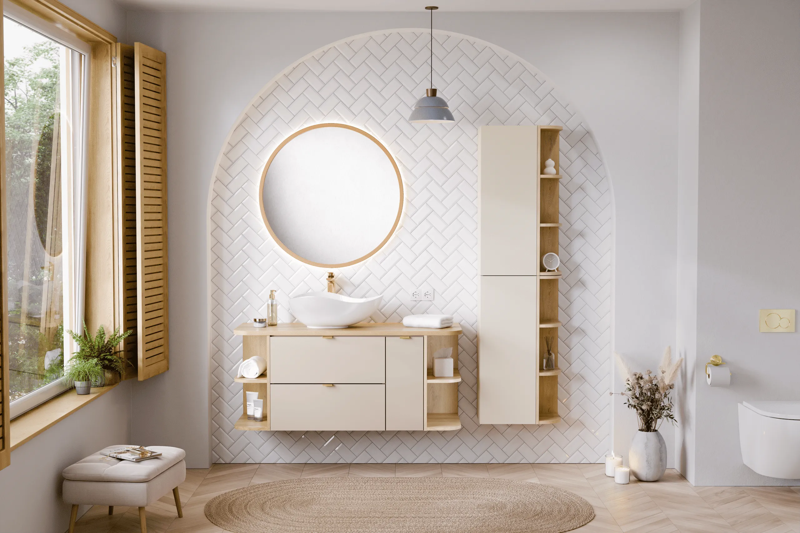 Pakabinama vonios lentyna CREMO, 15x25x80 cm