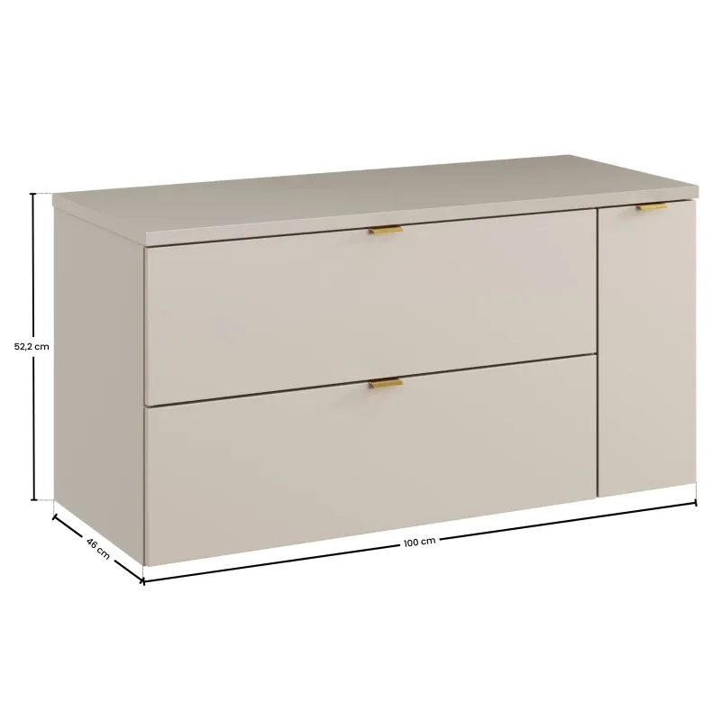 Pakabinama vonios spintelė su stalviršiumi 821B DALI CASHMERE