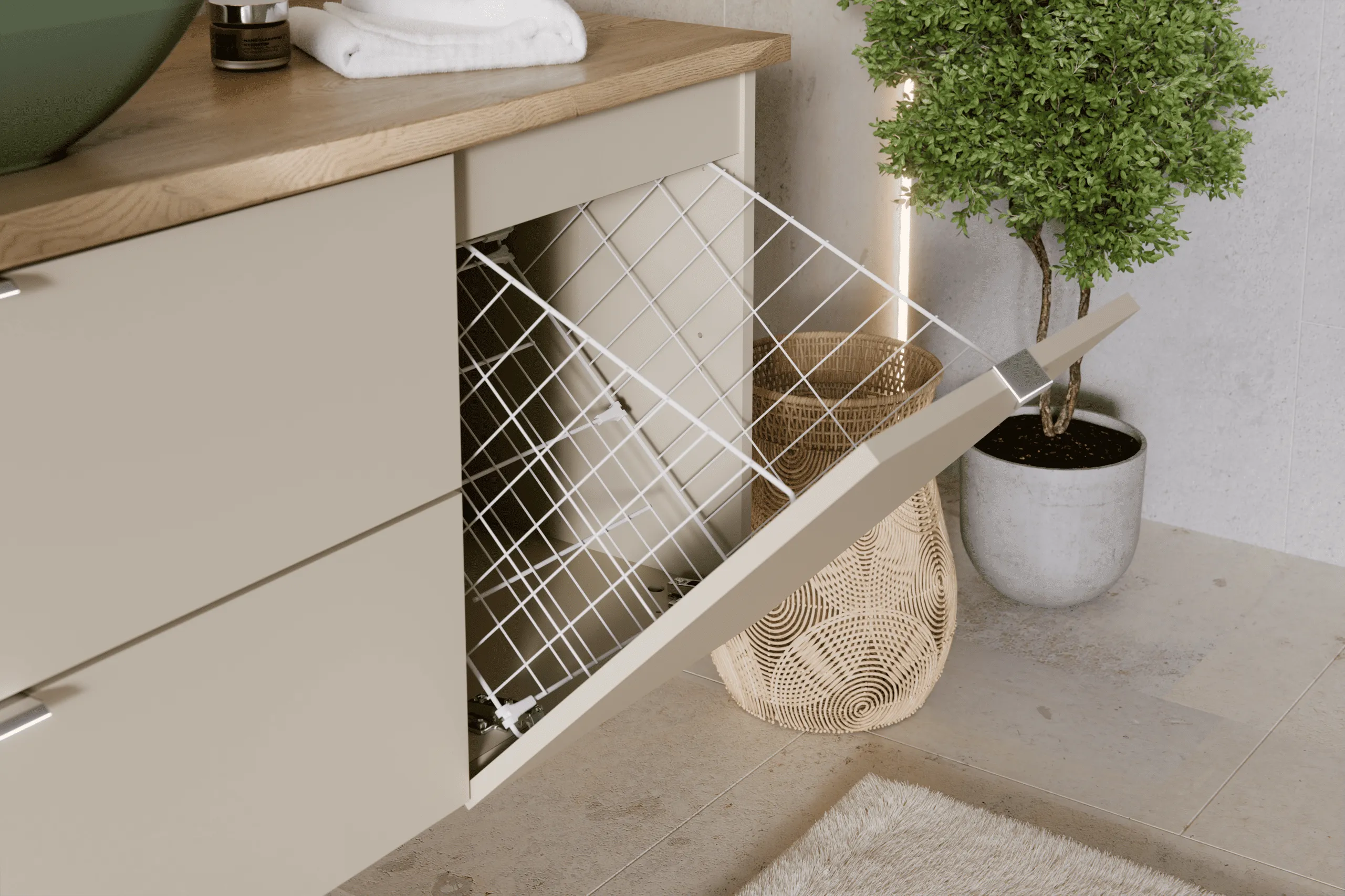 Pakabinama vonios spintelė su stalviršiumi 821D DALI CASHMERE