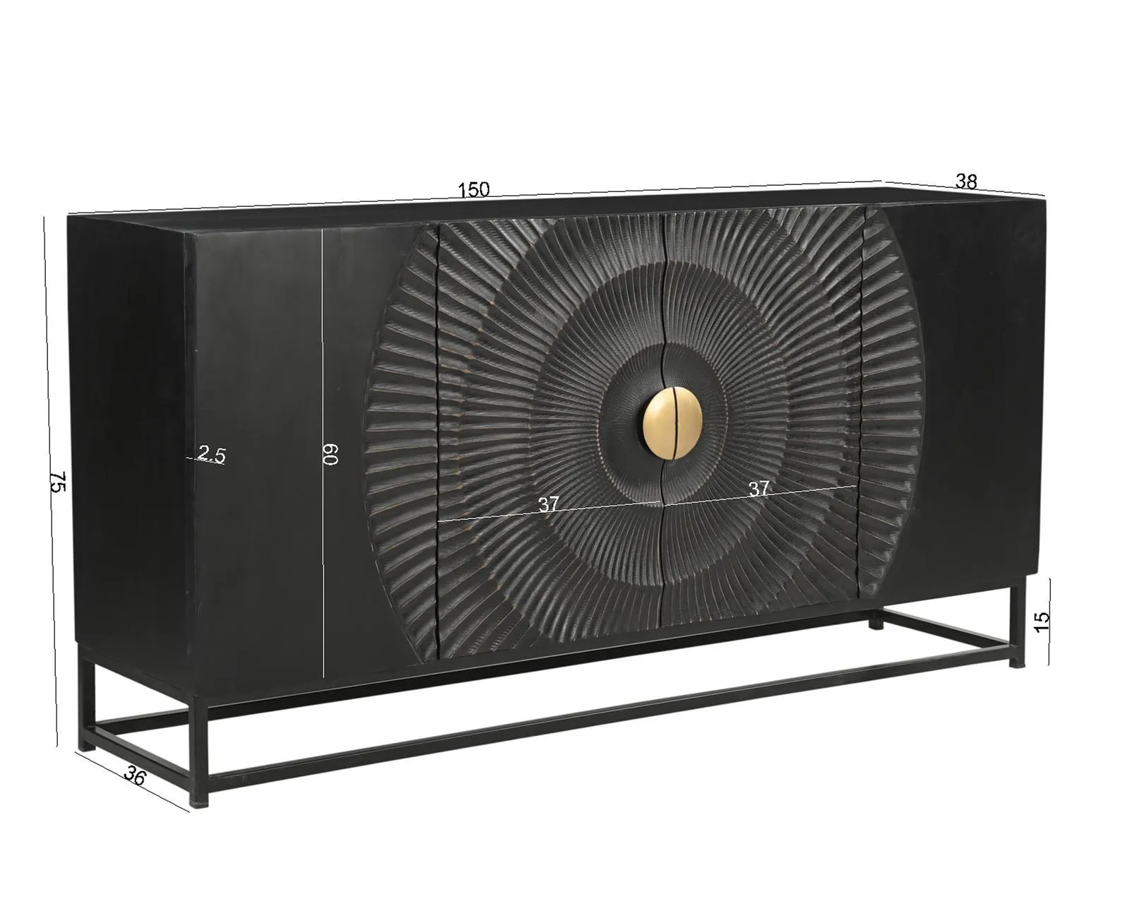 Spintelė RONDU, 150x38x75 cm