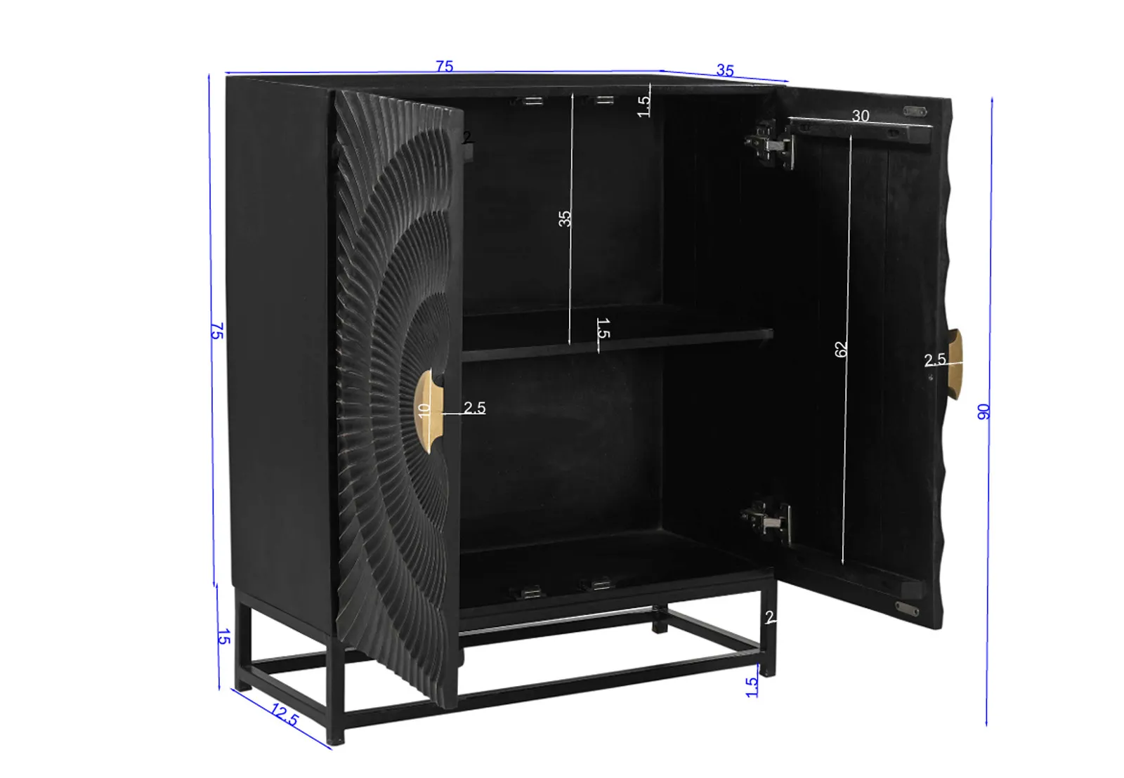 Komoda RONDU, 75x35x90 cm