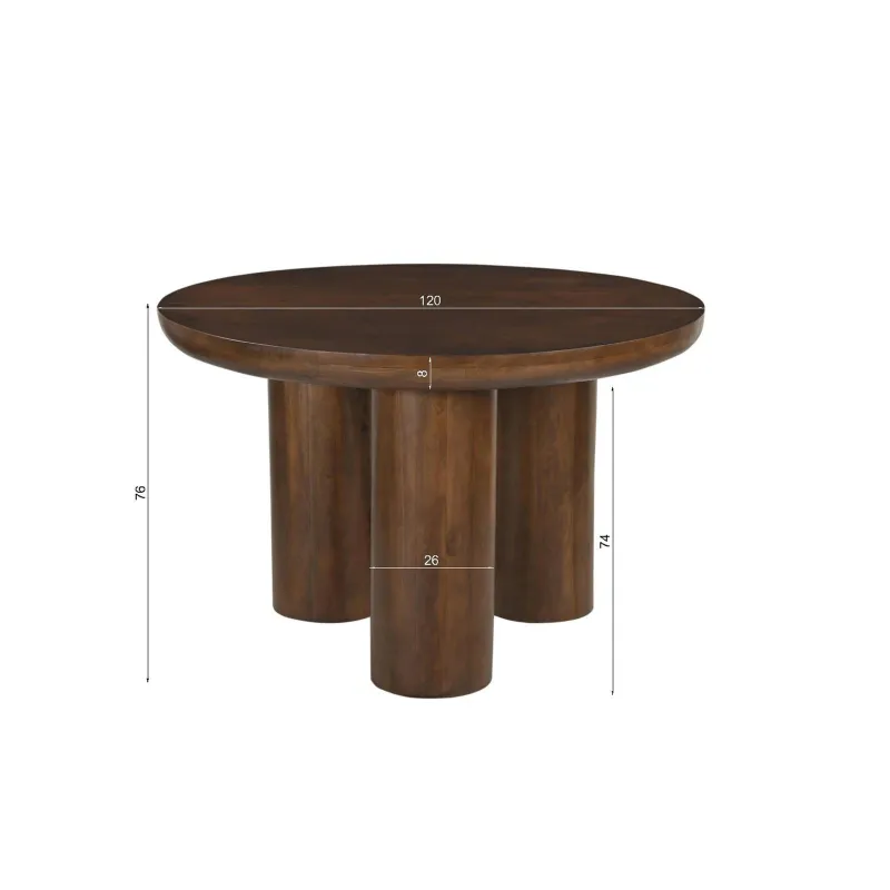 Apvalus valgomojo stalas RONDU, 120x120x76 cm