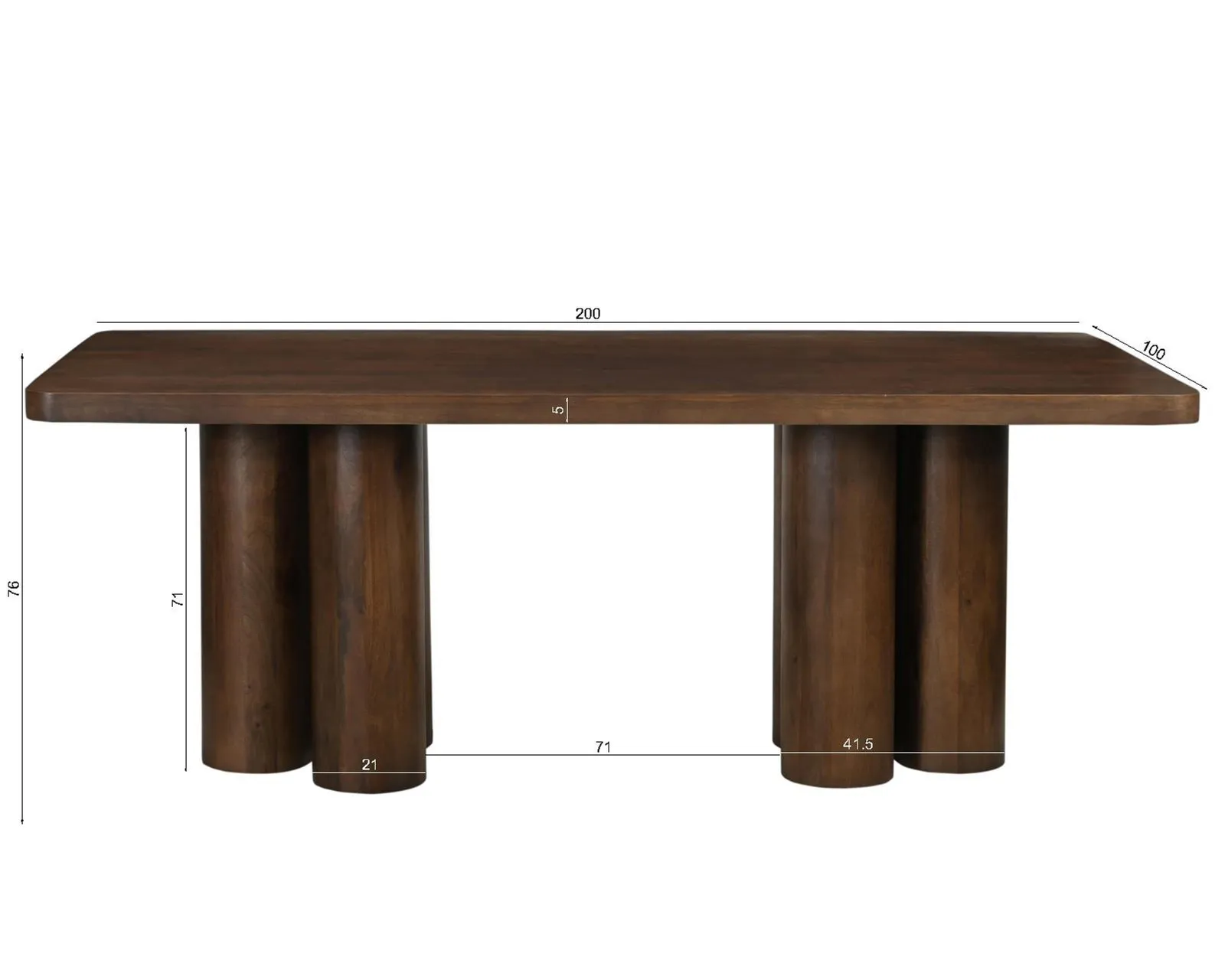 Valgomojo stalas RONDU, 200x100x76 cm