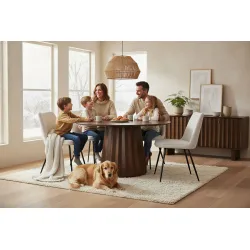 Apvalus valgomojo stalas RONDU, 130x130x76 cm