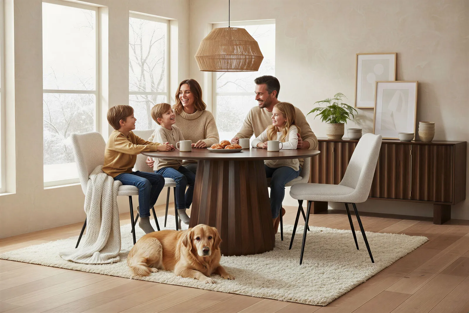 Apvalus valgomojo stalas RONDU, 130x130x76 cm